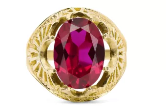 Oro amarillo de 14 quilates Rubí Anillo Estilo vintage vrc003y